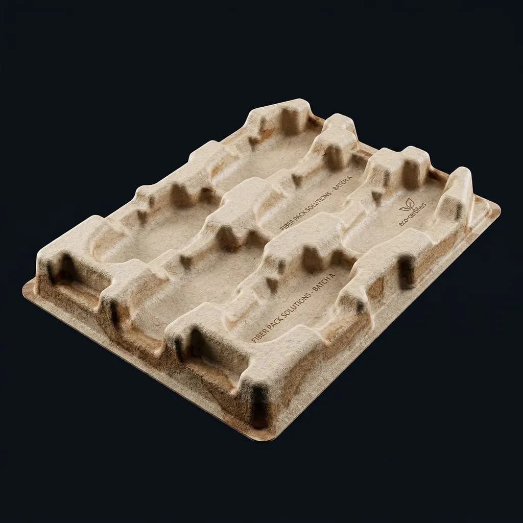 Papiertray braun Frischfaser Transporttray 100% Papier recycelbar — Scafa Thermoforming