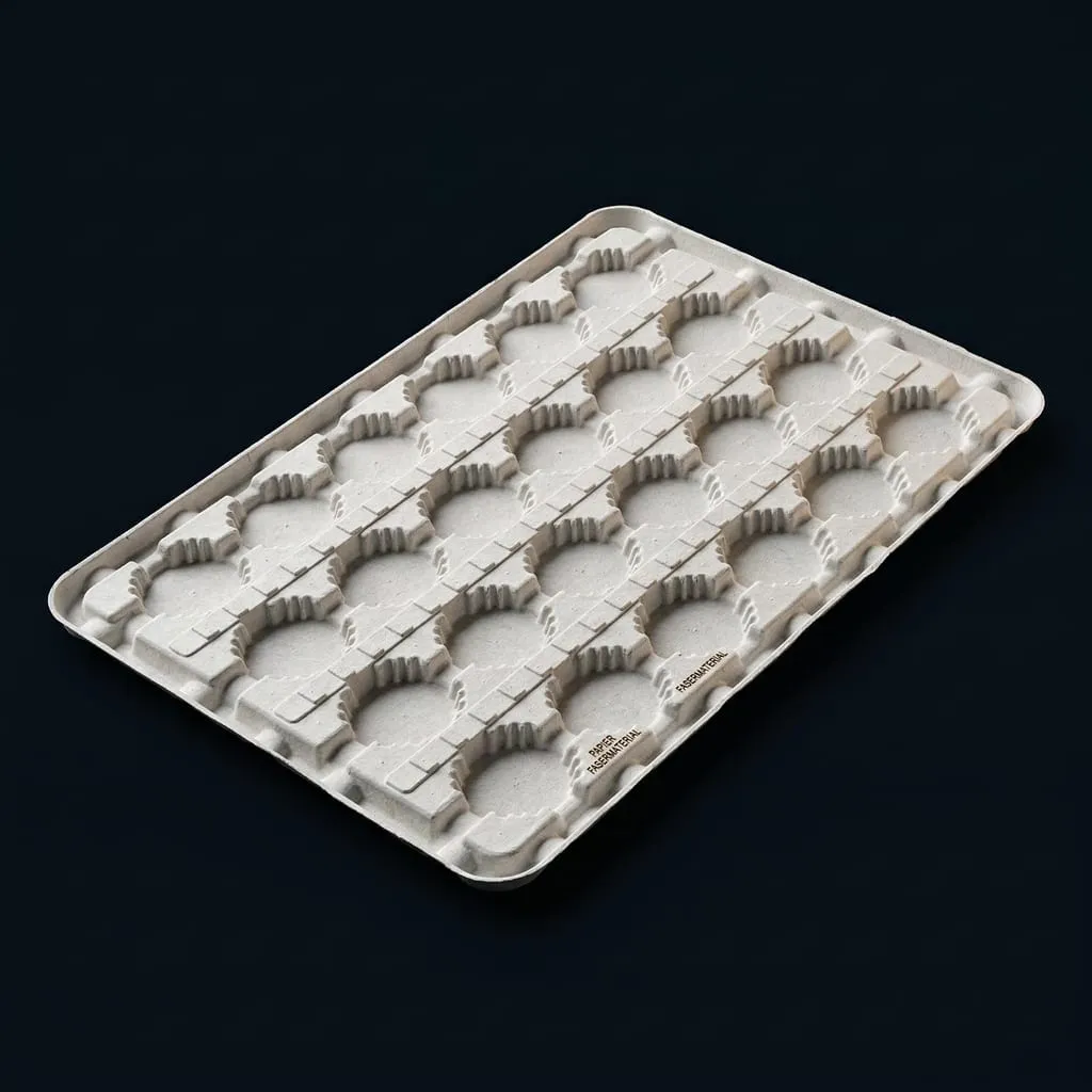 Papier-Kavitätentray weiß Frischfaser Mehrkavitäten Sortimentstray recycelbar — Scafa Thermoforming